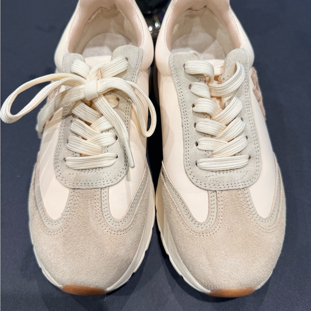 Tory Burch Cream and Tan Sneakers
